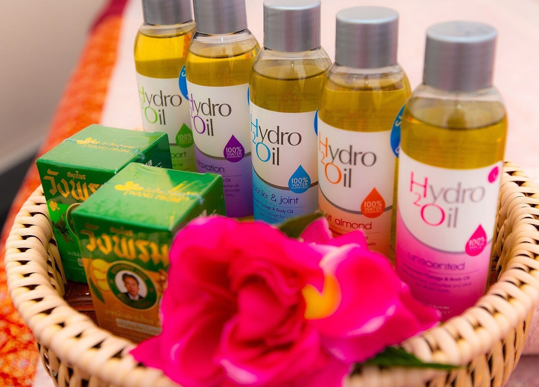 Essential oils and products at Chat Thai Massage, Crows Nest, New South Wales, AU. Perfect for relaxation.