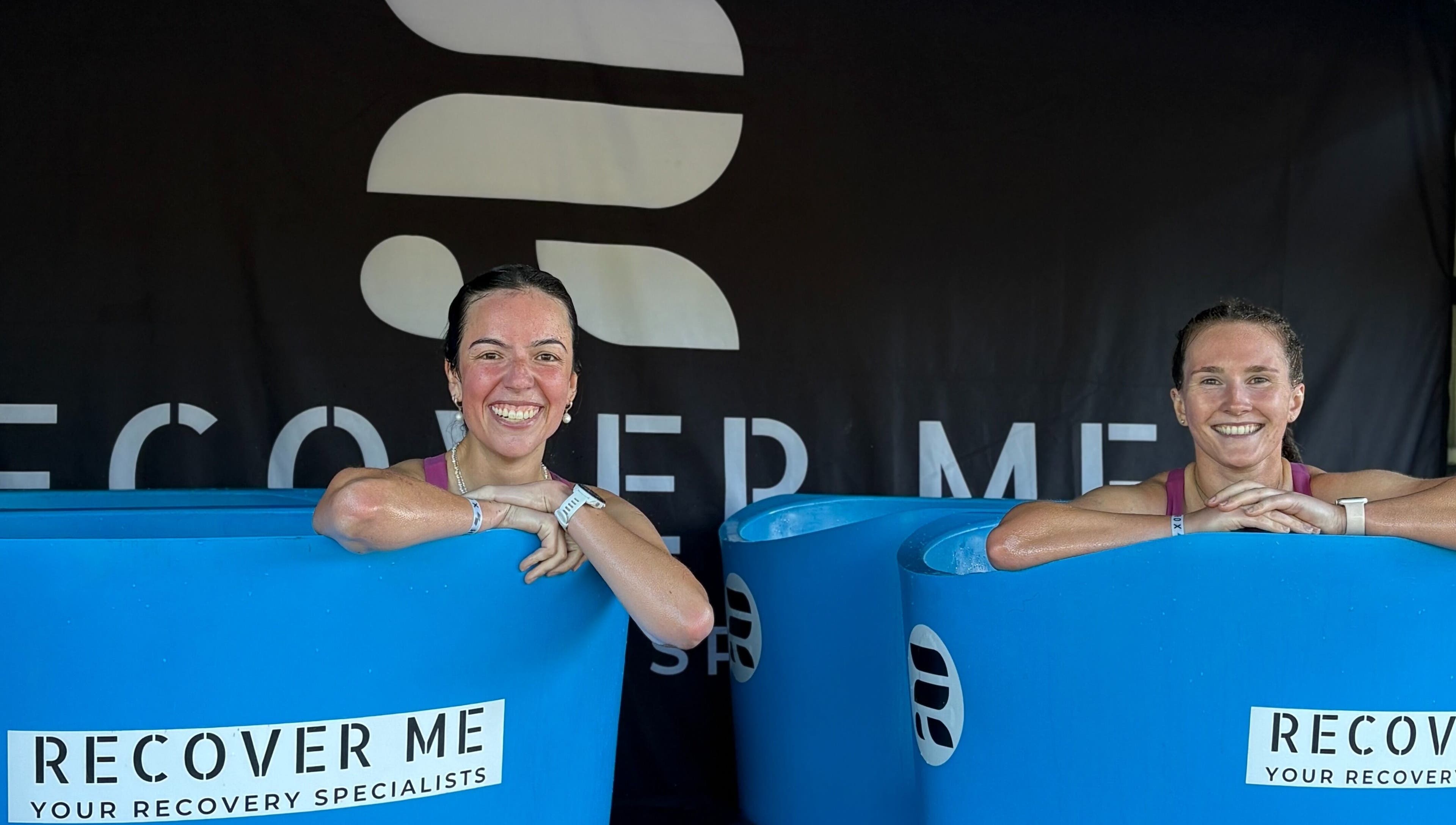Two people enjoying ice baths at Fourtress 2025 in Auckland, Auckland, NZ for relaxation and recovery.
