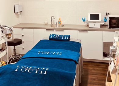 Spa treatment room with equipment at Youth Beauty by Amie, Melbourne, Victoria, AU.