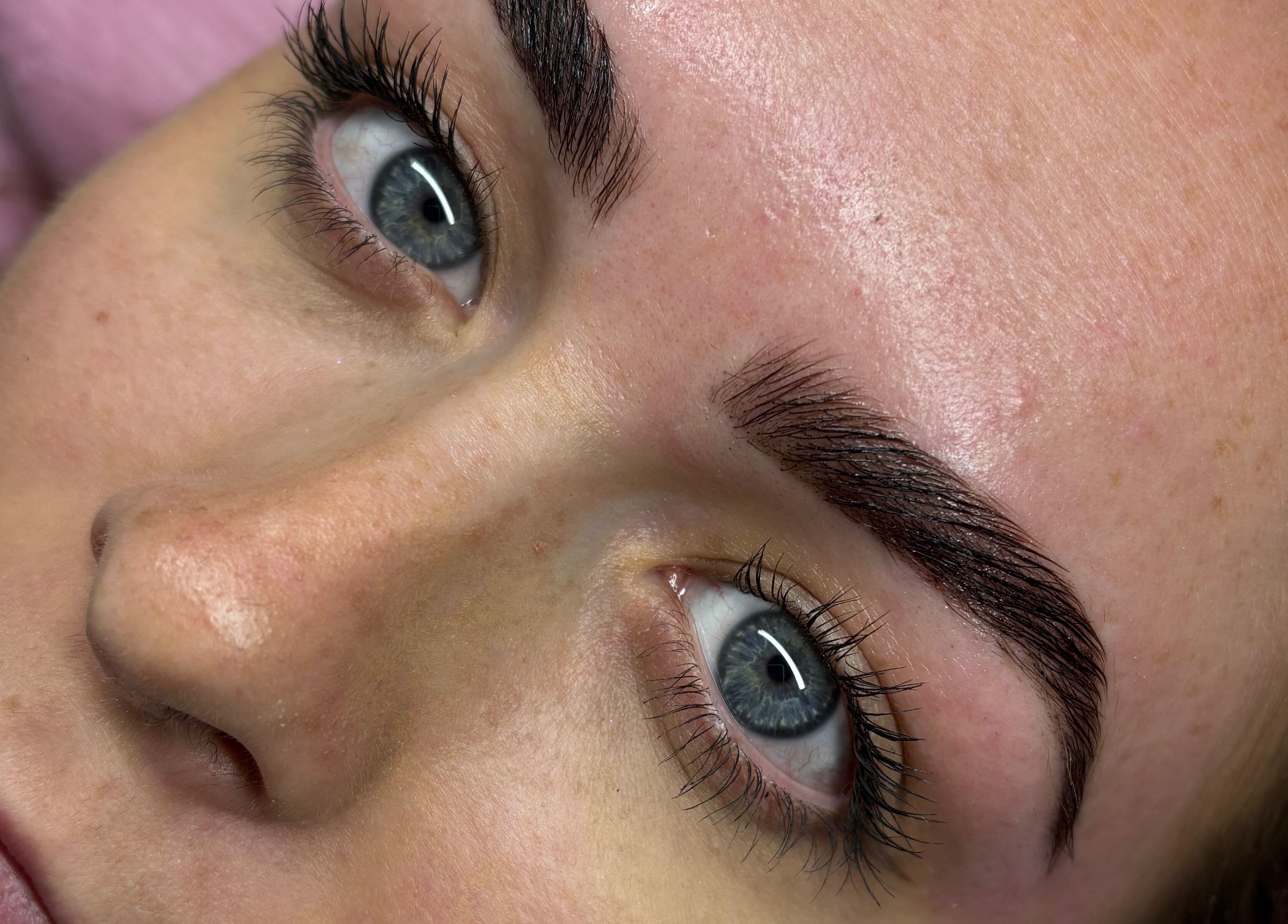 Close-up of perfectly groomed brows at The Brow & Nail Lounge, Worthing, England, GB.