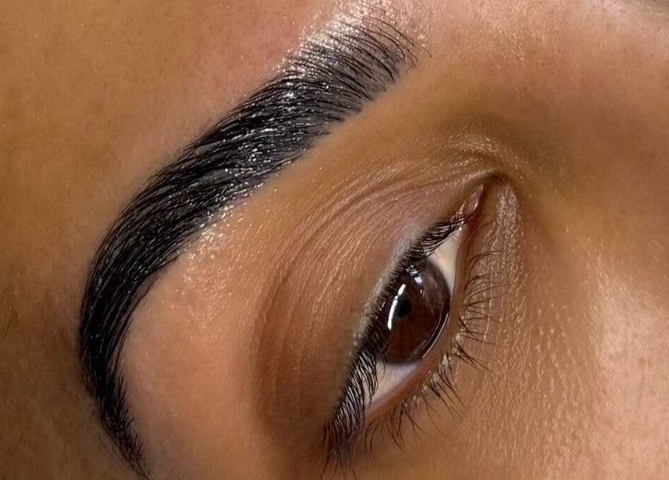 Perfectly sculpted brows at The Brow & Nail Lounge, Worthing, England, GB showcasing expert beauty care.