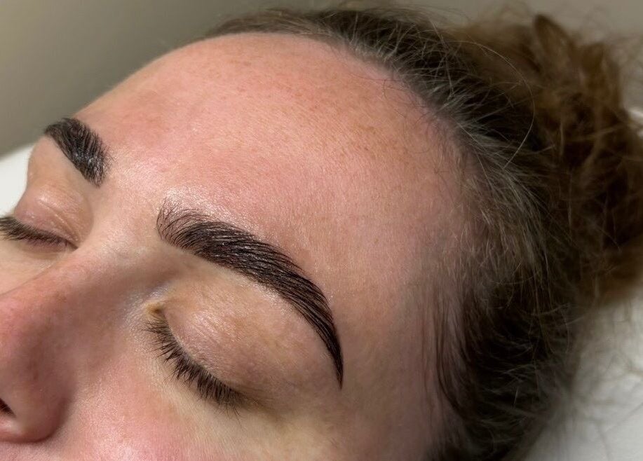 Beautifully shaped brows at The Brow & Nail Lounge, Worthing, England, GB, showcasing expert styling.