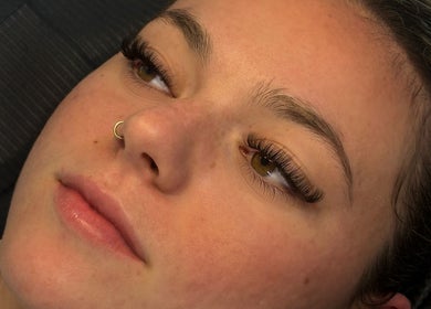 Close-up of eyelash extensions at Lab Lounge, Blacksmiths, New South Wales, AU.