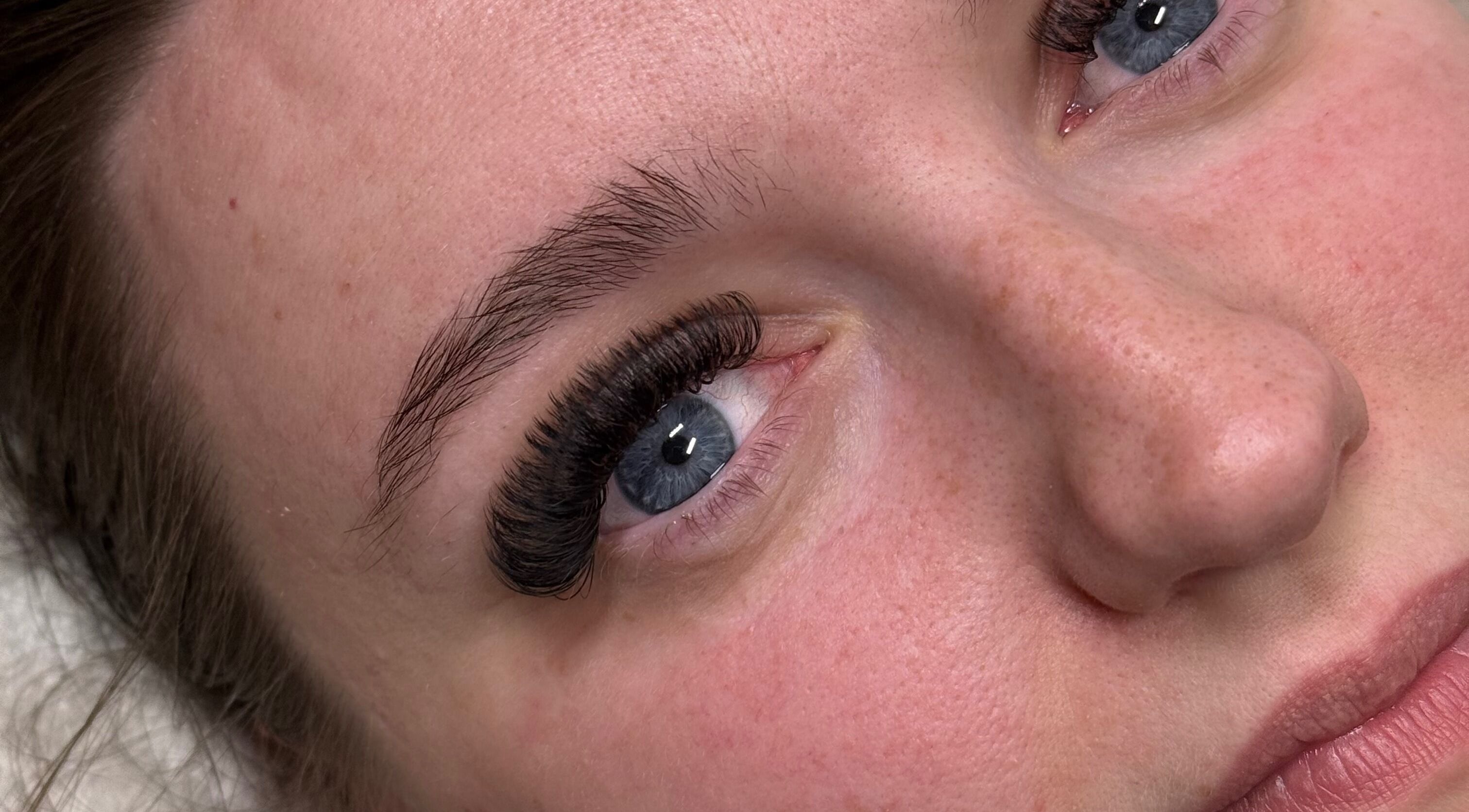 Close-up of stunning eyelash extensions at Cloud Nine Lashes by Skye in Kettering, England, GB.