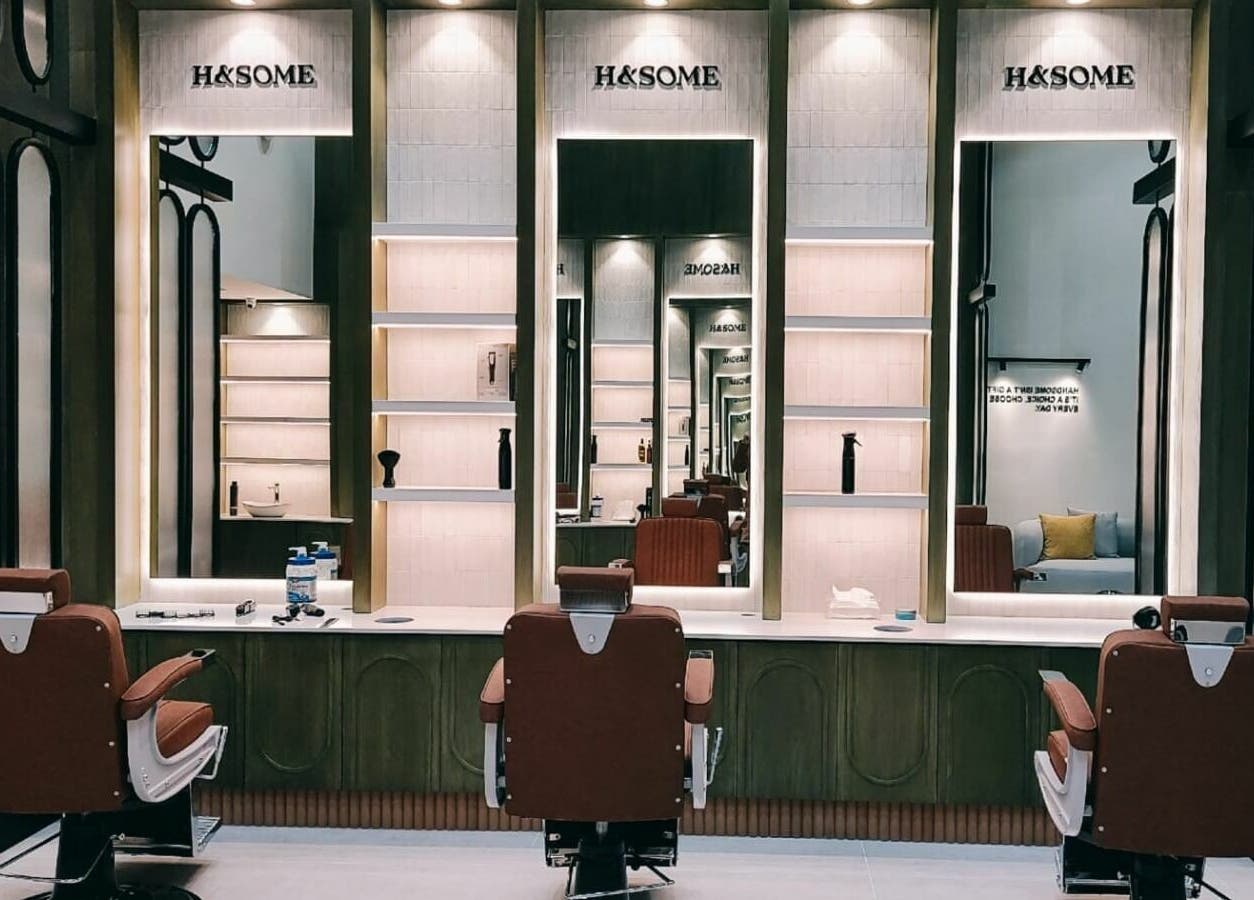 Stylish salon chairs at Handsome - هاندسم, Riyadh, Riyadh Province, SA, perfectly set for a refined experience.