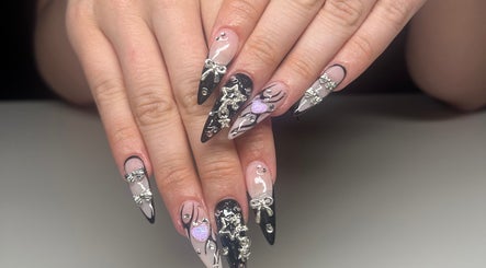 Intricate nail art with embellishments at Miiso Nail Studio - Perth, Koondoola, Western Australia, AU.