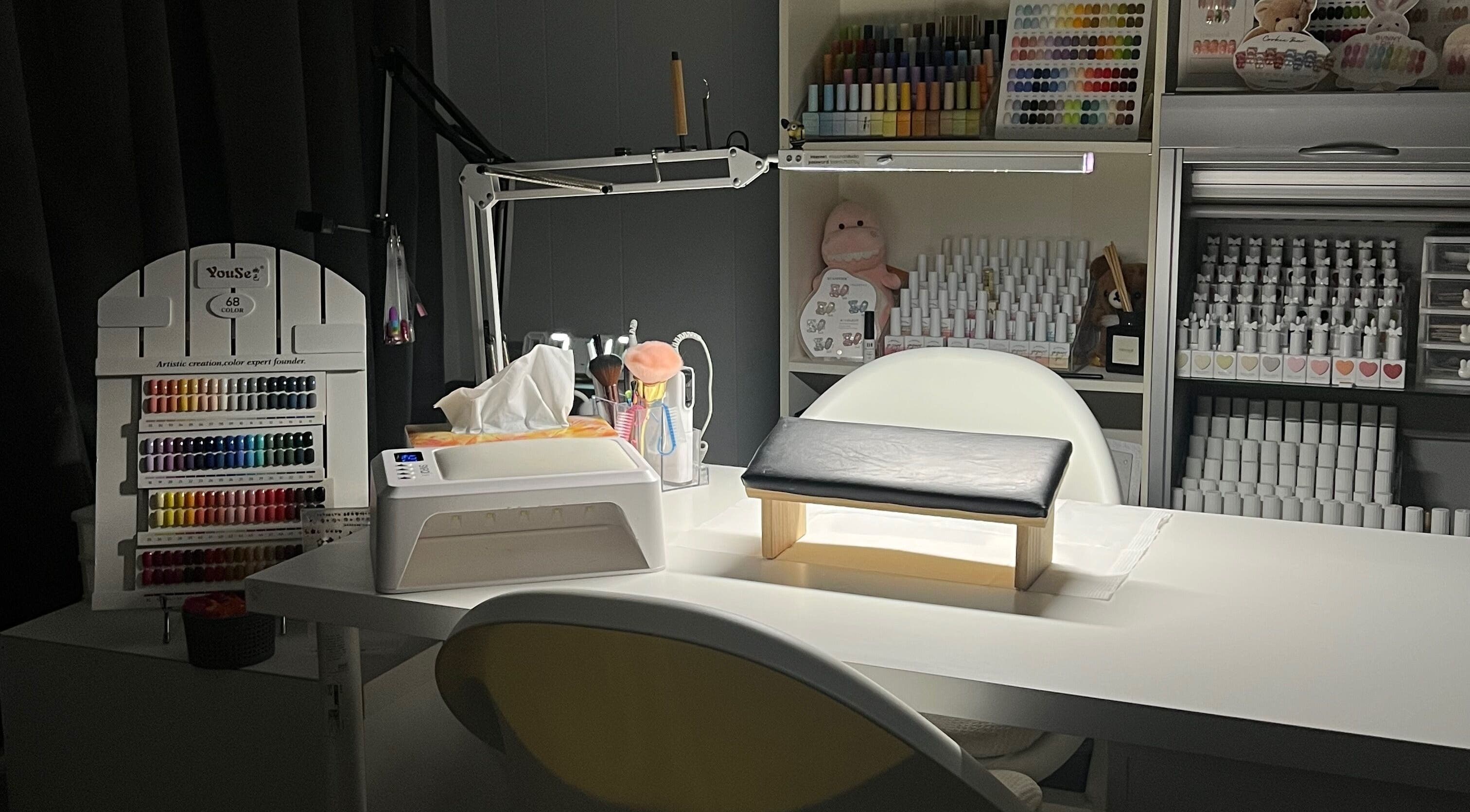 Miiso Nail Studio - Perth, Koondoola, Western Australia, offers a sleek nail station for exquisite nail designs.