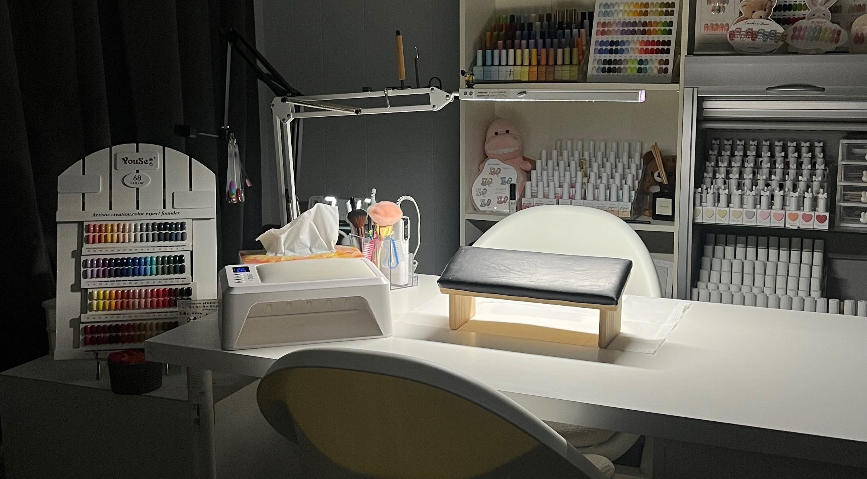 Miiso Nail Studio - Perth, Koondoola, Western Australia, offers a sleek nail station for exquisite nail designs.