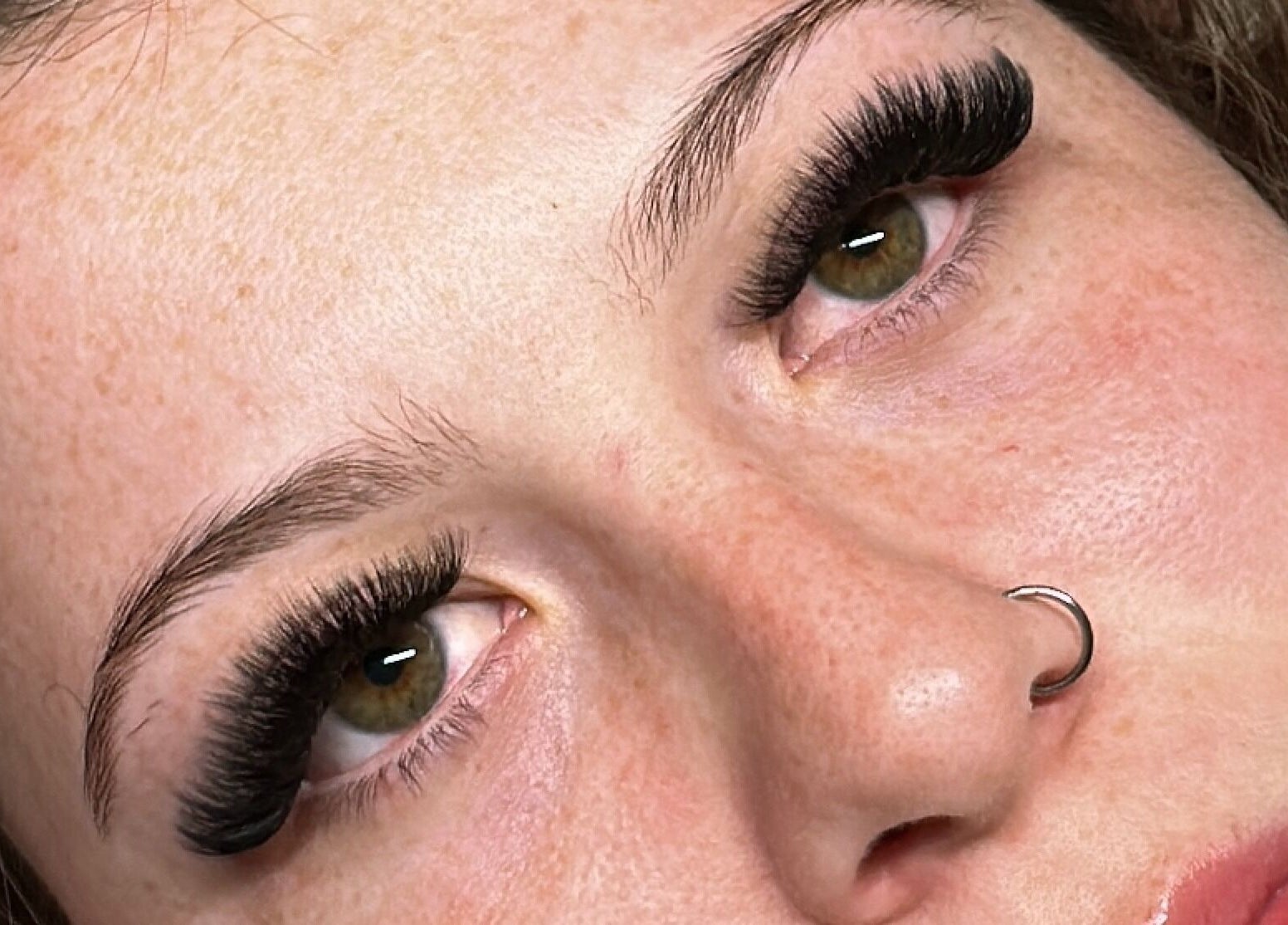 Close-up of eyelash extensions at AB Artistry, Kaikohe, Northland, NZ showcasing expert beauty enhancement.