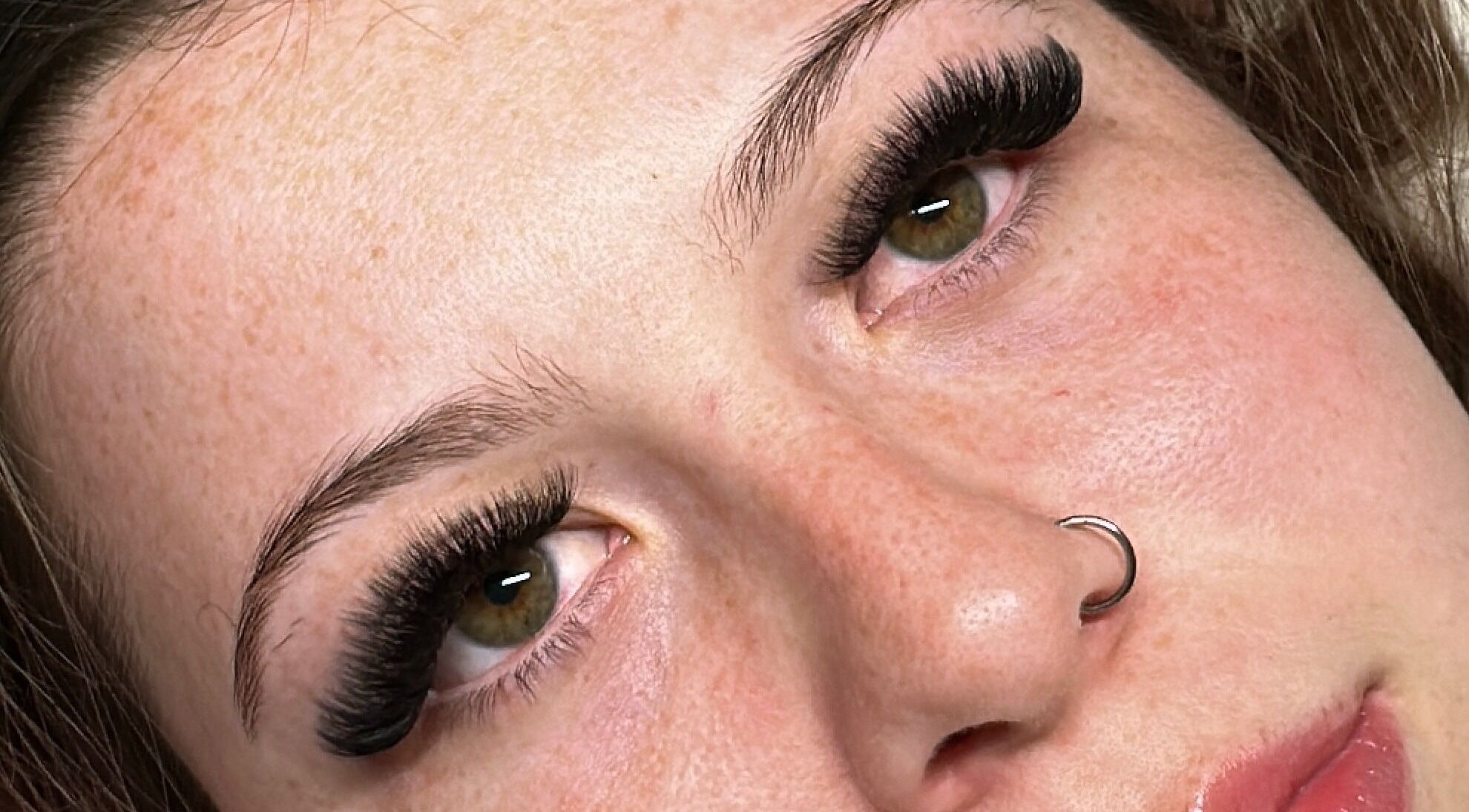 Close-up of eyelash extensions at AB Artistry, Kaikohe, Northland, NZ showcasing expert beauty enhancement.