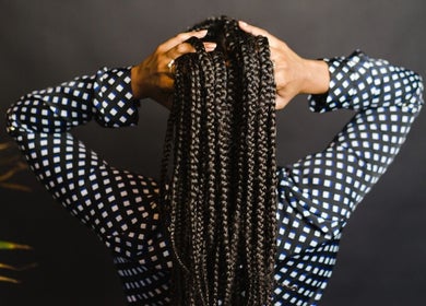 Tranças detalhadas em Missbala's Beauty Hair Braids Salon, Montijo, Setúbal, PT.