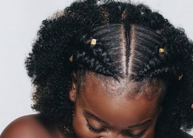 Cabelo trançado artístico em Missbala's Beauty Hair Braids Salon, Montijo, Setúbal, PT.