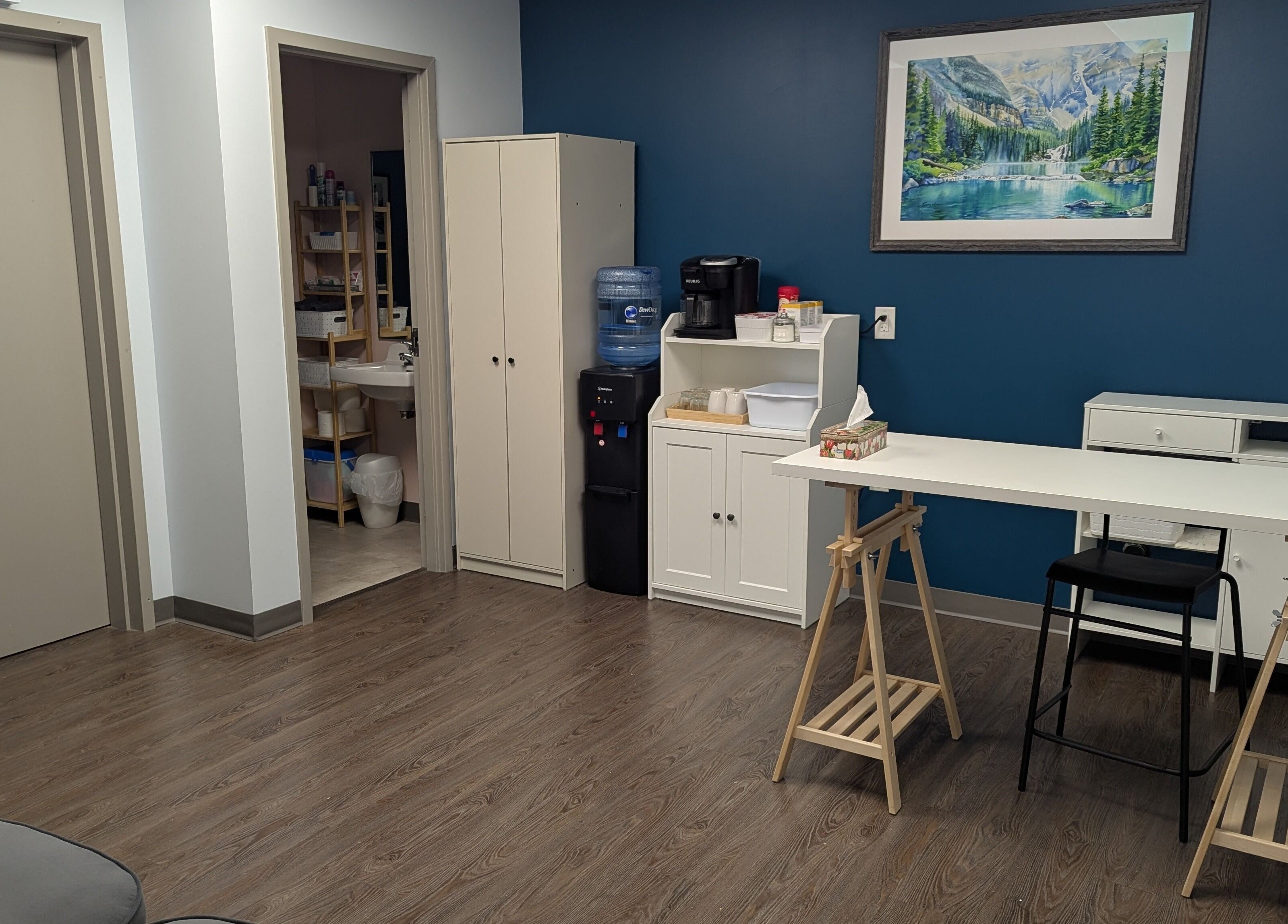 Cozy interior of Marie Horbas RMT in West Saint Paul, Manitoba, CA featuring warm decor and a relaxing environment.