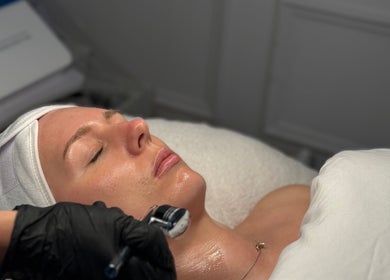 Facial treatment at THE SKIN PROJECT, Warrington, England, GB. Client receives advanced skincare with visible results.