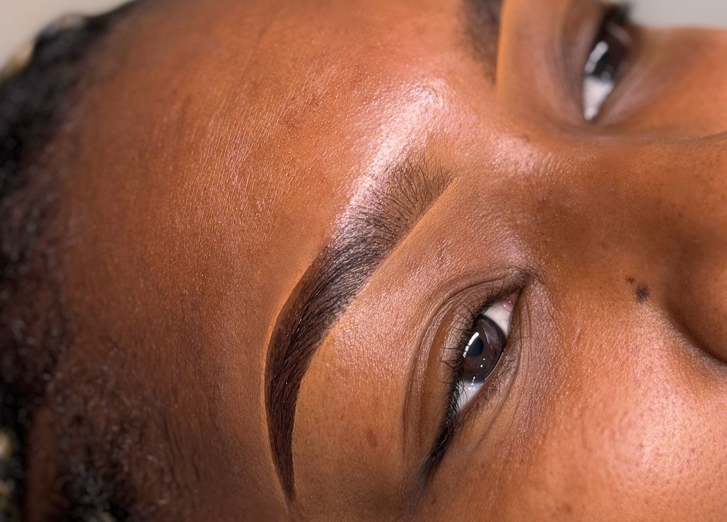 Perfectly shaped eyebrow highlighting Santoriam's beauty services in Willemstad, Curaçao, CW.