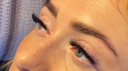 Close-up of enhanced eyelashes at Something About You, Bearpark, England, GB.