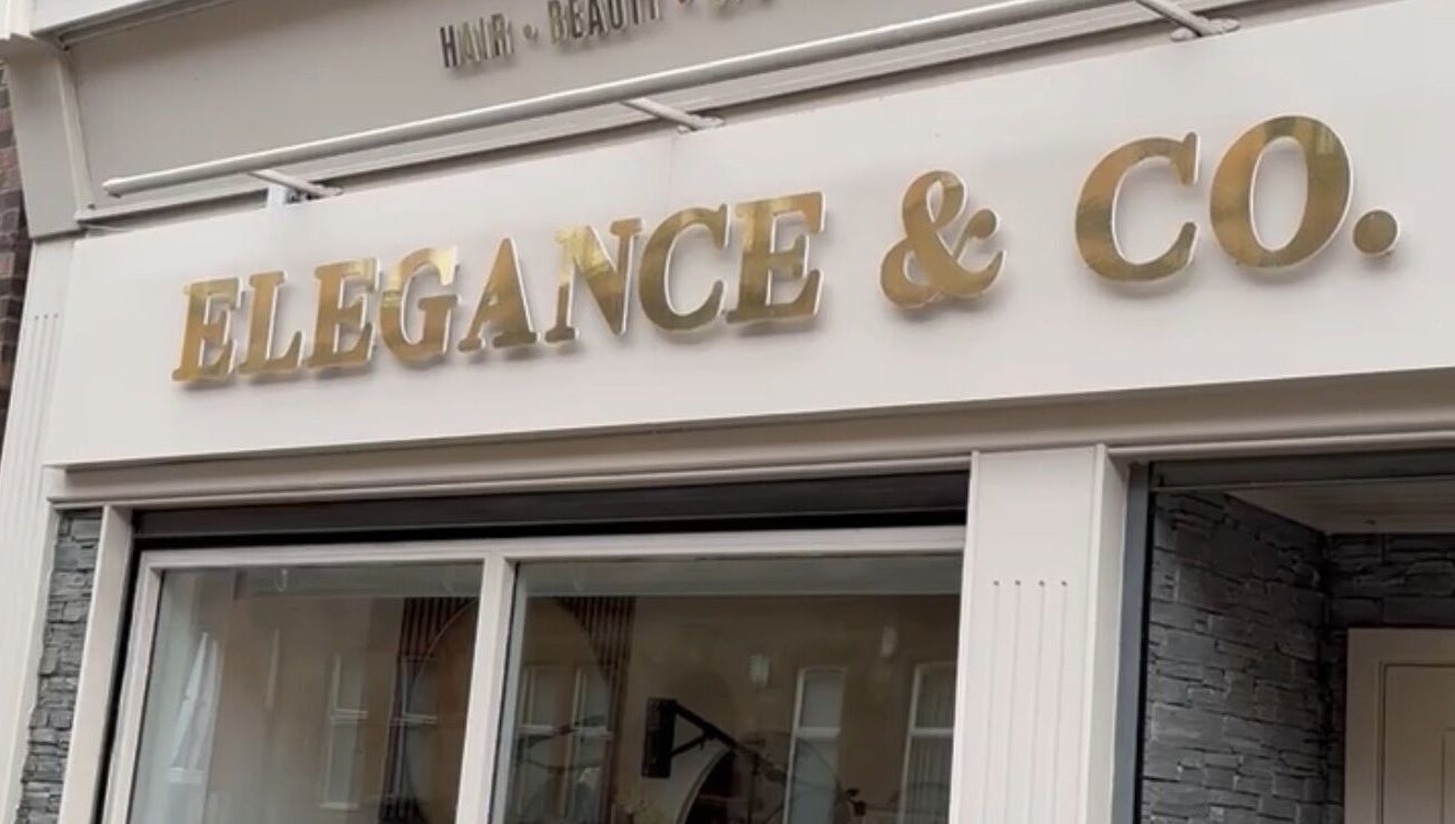 E Elegance & Co. front signage in Paisley, Scotland, GB, showcasing its chic and inviting exterior.