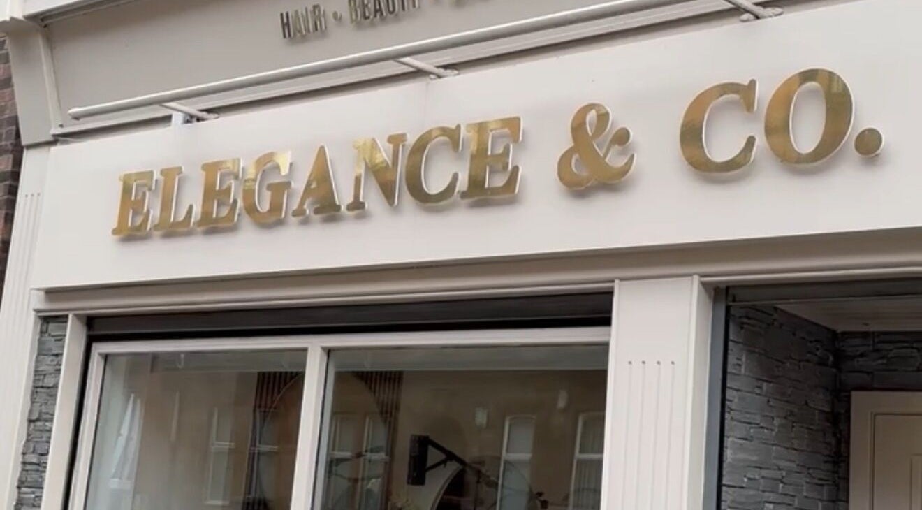 E Elegance & Co. front signage in Paisley, Scotland, GB, showcasing its chic and inviting exterior.