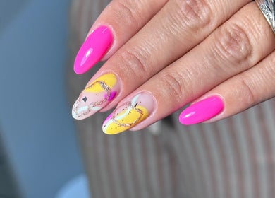 Colorful nail art at Shine On Nails (Salon and Nail Academy), Pretoria, Gauteng, ZA.