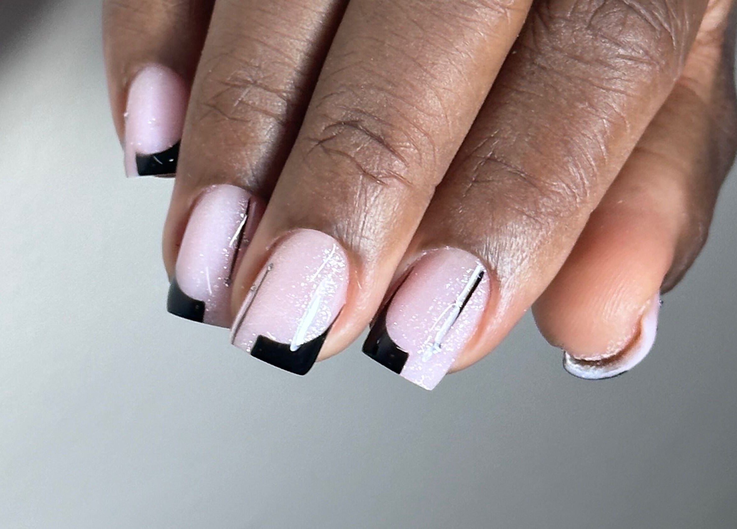 Stylish French manicure with a modern twist from Shine On Nails (Salon and Nail Academy), Pretoria, Gauteng, ZA.
