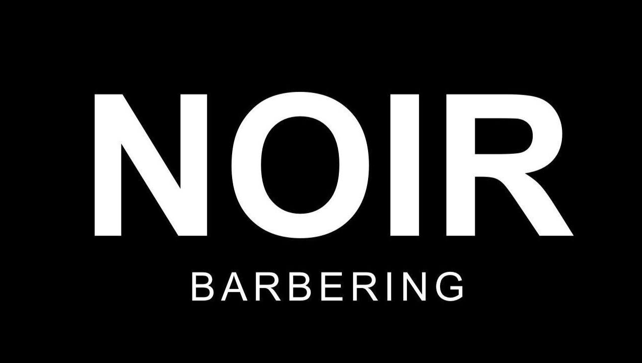 NOIR Barbering logo in bold white on black, located in Clarkston, Scotland, GB.