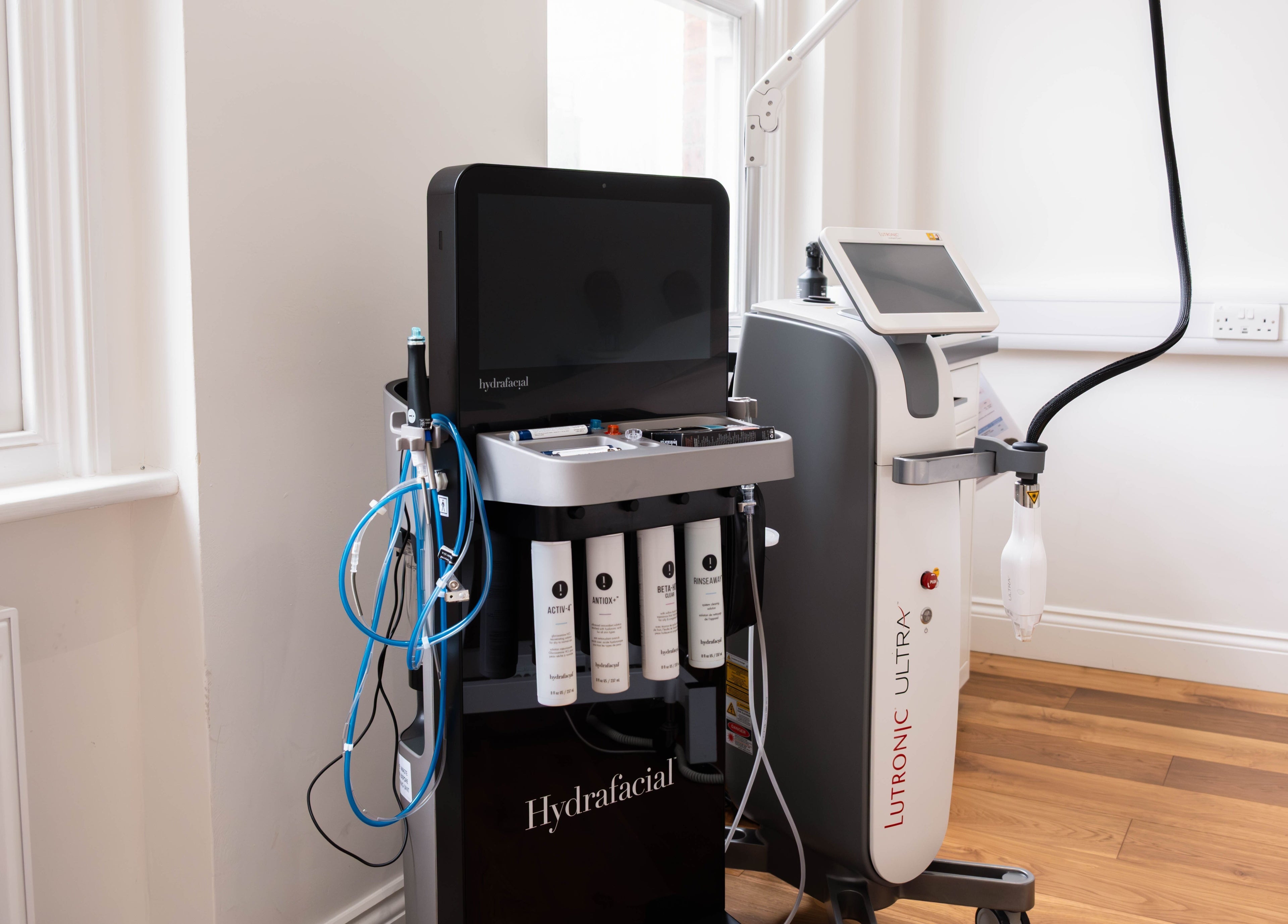 Advanced skincare machines at Dr Kajal Aesthetics in London, England, GB, showcasing cutting-edge beauty technology.