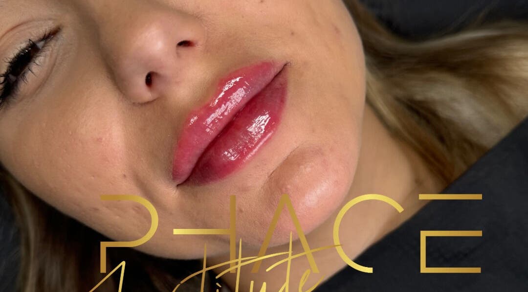 Close-up of glossy lips at Phace Institute in Belfast, Northern Ireland, GB, showcasing beauty treatment.