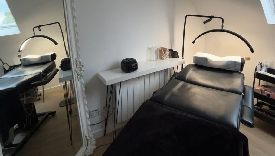 Modern beauty treatment room at bylaceycathcart in Rosyth, Scotland, GB with sleek furnishings and ambient lighting.