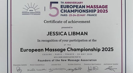Certificat IEC 2025 reçu par Jessica Libman - Massages & Aromathérapie olfactive, Plaisir, Île-de-france, FR.