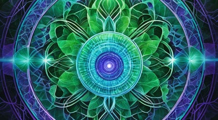 Mandala verde y azul en Centro Erks Estrella De Maria, Córdoba, Córdoba, AR, evocando energía y bienestar.
