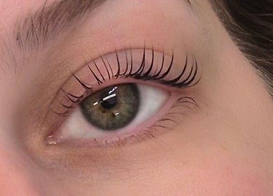 Close-up of flawless eyelash lift at Get Lash and Beauty, Sydney, New South Wales, AU.
