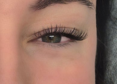 Close-up of elegant eyelash extensions at Get Lash and Beauty, Sydney, New South Wales, AU.