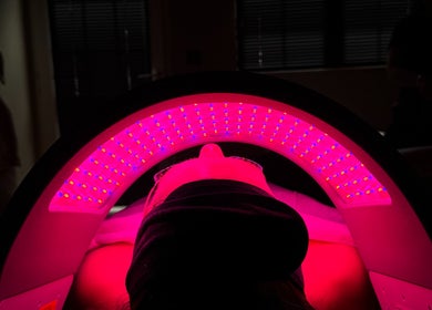 LED light therapy at Signature Skin, Taverham, England, GB, enhancing relaxation and skin rejuvenation.