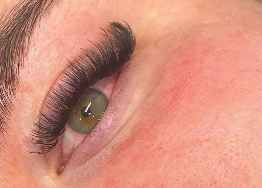 Close-up of eyelash extensions at Lashes by Tegan, Barnsley, England, GB highlighting natural lash enhancement.