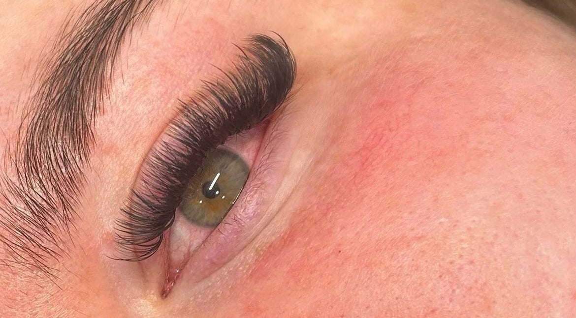 Close-up of eyelash extensions at Lashes by Tegan, Barnsley, England, GB highlighting natural lash enhancement.