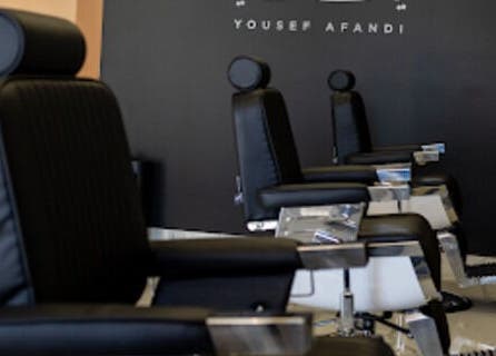 Modern barber chairs at Yousef Afandi Barbershop - Al Rabwa, Riyadh, Riyadh Province, SA.