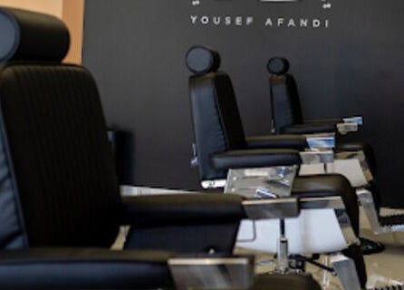 Modern barber chairs at Yousef Afandi Barbershop - Al Rabwa, Riyadh, Riyadh Province, SA.