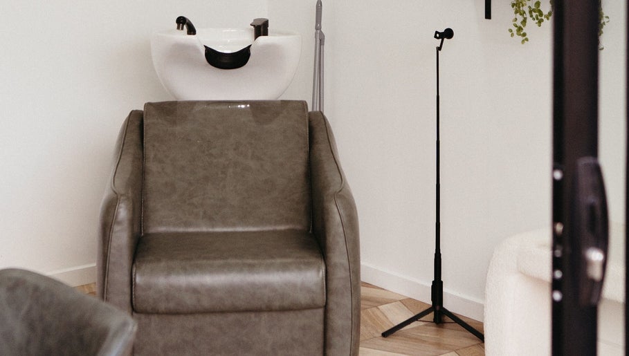 Styling chair at Hair By Vanessa in Gisborne, Victoria, AU. Modern and elegant salon space.
