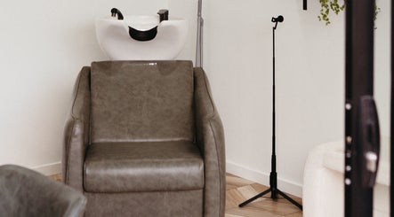Styling chair at Hair By Vanessa in Gisborne, Victoria, AU. Modern and elegant salon space.
