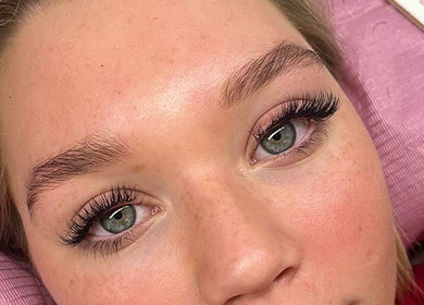Close-up of eyelash extensions at Adri's Beauty Bar, Tinbeerwah, Queensland, AU.