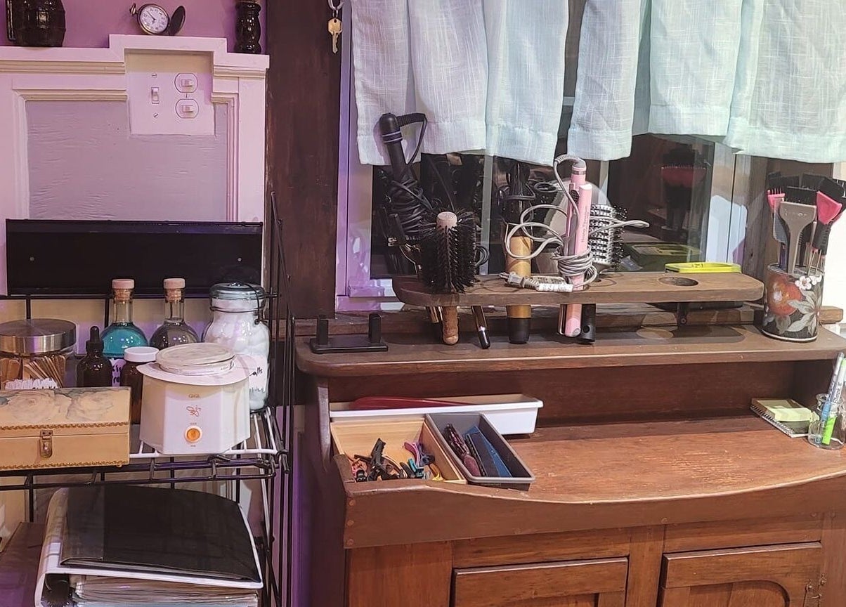 Elegant salon tools at Jennifa Styles Hair Salon & Lounge, West Brookfield, Massachusetts, US.