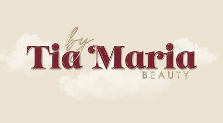 Elegant logo for By Tia Maria - Beauty, located in Fleet, England, GB with stylish maroon and gold text.