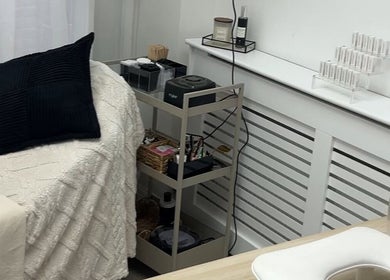 Elegant treatment setup at By Tia Maria Beauty @ The Filler Club, Farnborough, England, GB.