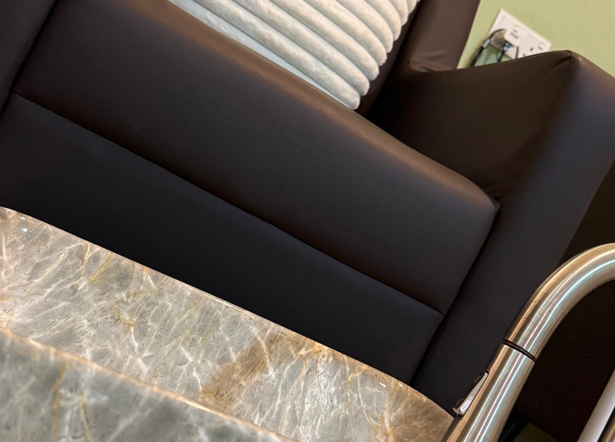 Elegant pedicure station at Grace By Riyaa in Shah Alam, Selangor, MY, showcasing modern luxury.