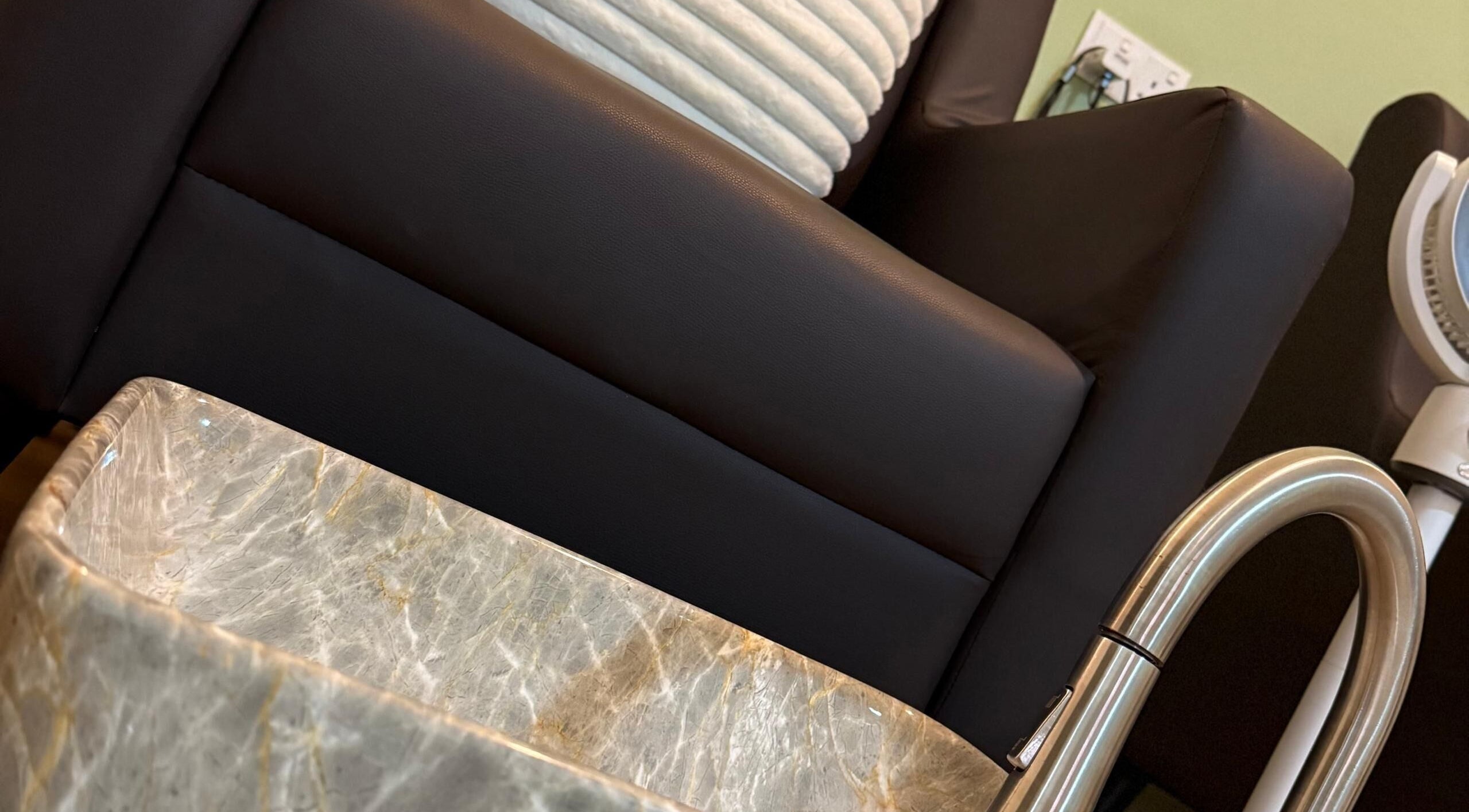 Elegant pedicure station at Grace By Riyaa in Shah Alam, Selangor, MY, showcasing modern luxury.