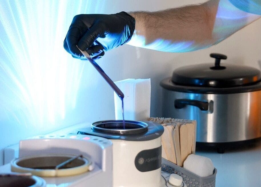 Warm waxing setup at VALER Massage Therapist and Male Waxing, Ruislip, England, GB.