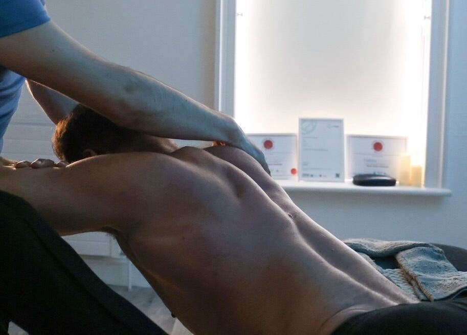 Back massage at VALER Massage Therapist and Male Waxing in Ruislip, England, GB.