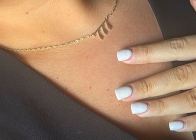 Elegant necklace and manicured nails at Serenity Seven, Hamilton, Scotland, GB.