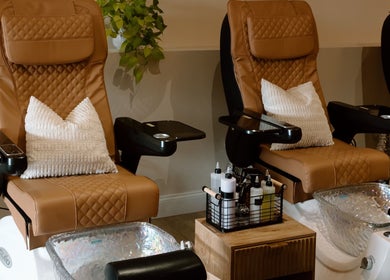 Elegant pedicure chairs at The Nail Bar, Shrewsbury, Massachusetts, US offering a relaxing experience.
