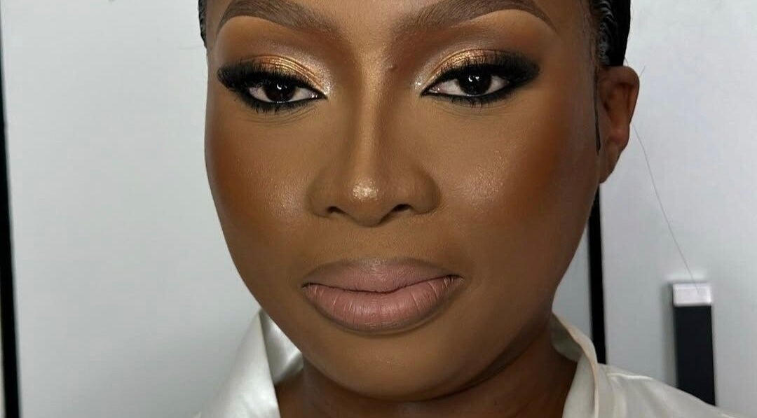 Flawless makeup with shimmering eyes at La Beaute by Carine, Randburg, Gauteng, ZA.